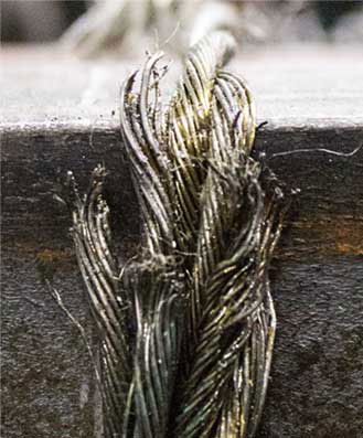 Worn wire rope